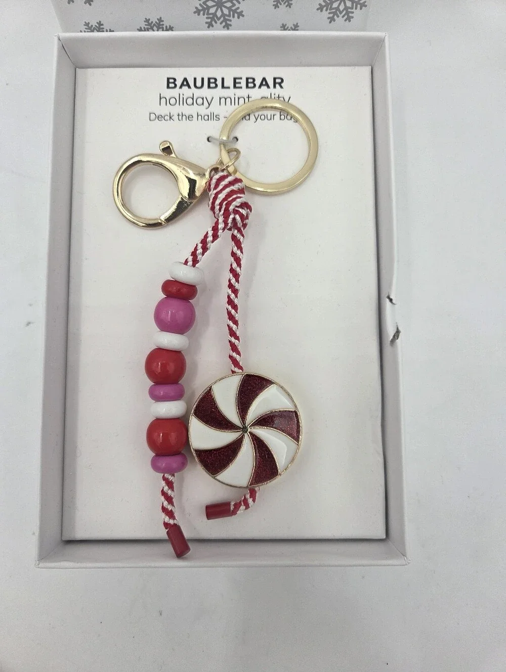 Baublebar Peppermint Bead Keychain Purse Charm